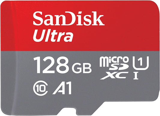 SanDisk 128 GB Ultra cartão microSDXC adaptador SD até 140 MB/s com classe A1 de desempenho de aplicações UHS-I Class 10 U1