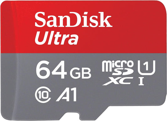 SanDisk 64GB Ultra cartão de memória microSDXC com adaptador SD, até 140 MB/s, desempenho de apps A1, UHS-I classe 10, U1