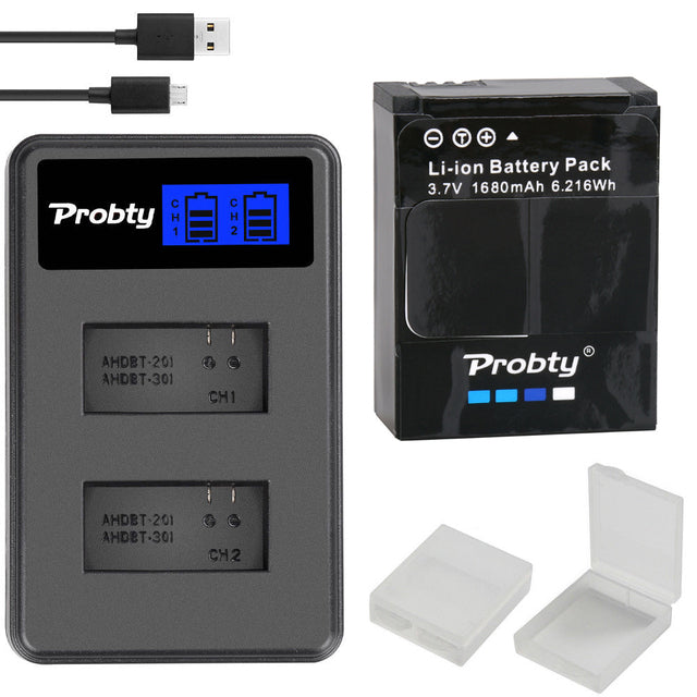 PROBTY Bateria p/ GoPro Hero 3 / 3+ 1680mAh