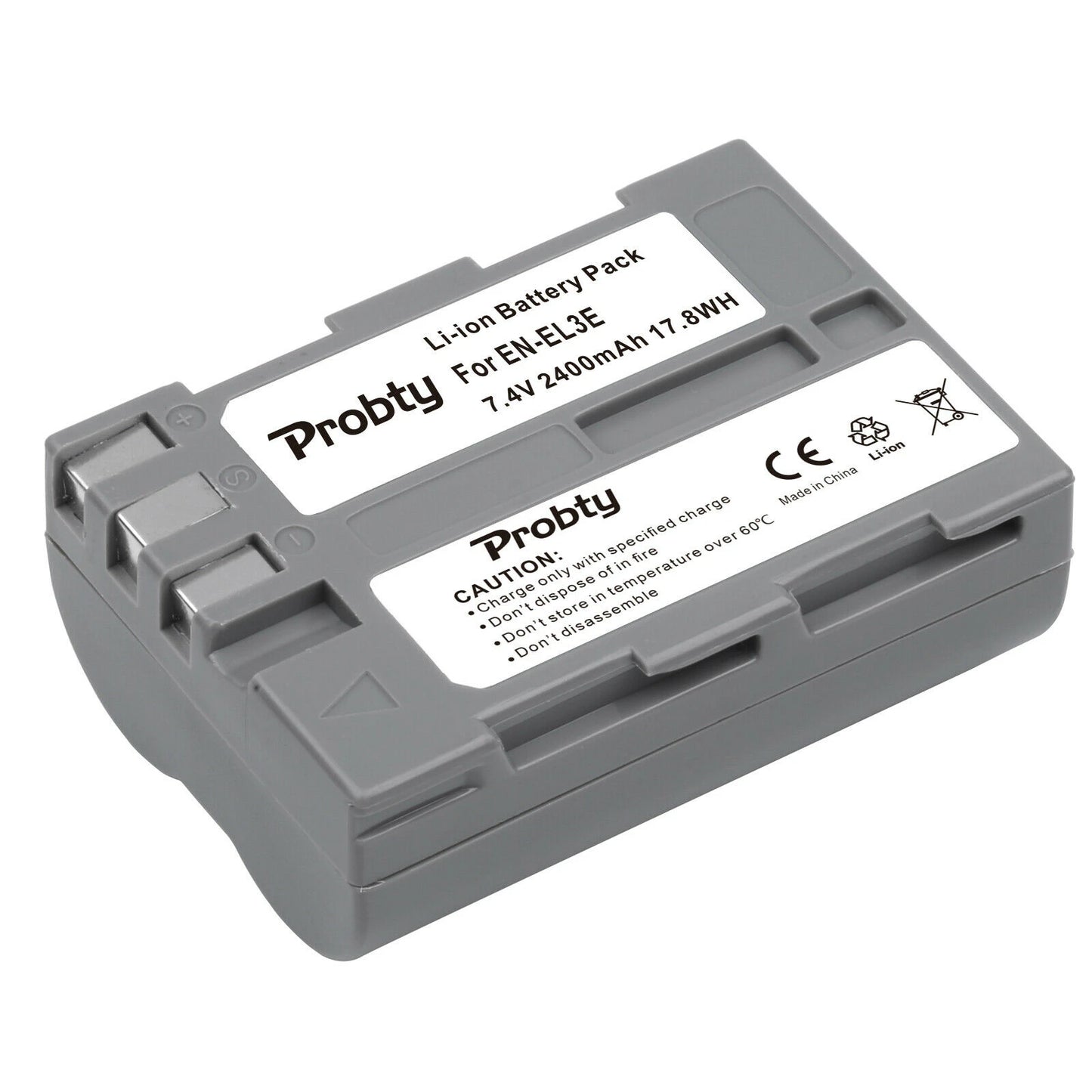 PROBTY Bateria EN-EL3e - 2400mAh p/ Nikon